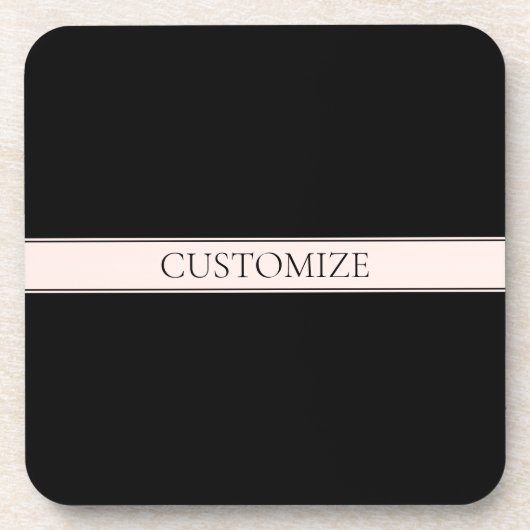 Hellrosa Rosa Streifen und eleganter bearbeitbarer Getränkeuntersetzer (Vorderseite)