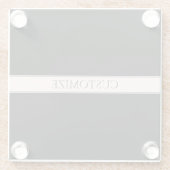 Hellrosa Rosa Streifen und eleganter bearbeitbarer Glasuntersetzer (Rückseite)