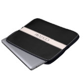 Hellrosa Rosa Streifen und eleganter bearbeitbarer Laptopschutzhülle (Vorne Knopf)