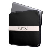 Hellrosa Rosa Streifen und eleganter bearbeitbarer Laptopschutzhülle (Vorderseite Links)