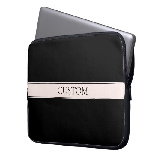 Hellrosa Rosa Streifen und eleganter bearbeitbarer Laptopschutzhülle (Vorderseite Links)