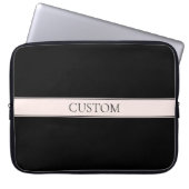 Hellrosa Rosa Streifen und eleganter bearbeitbarer Laptopschutzhülle (Vorderseite)