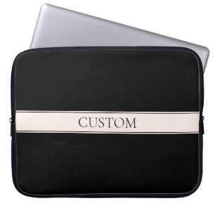 Hellrosa Rosa Streifen und eleganter bearbeitbarer Laptopschutzhülle