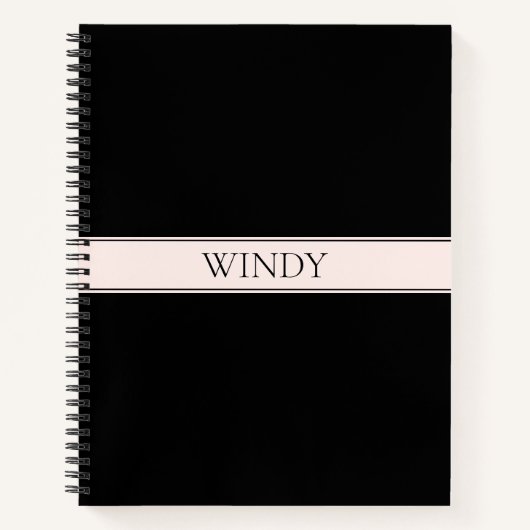 Hellrosa Rosa Streifen und eleganter bearbeitbarer Notizblock (Vorderseite)