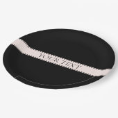 Hellrosa Rosa Streifen und eleganter bearbeitbarer Pappteller (Schrägansicht)