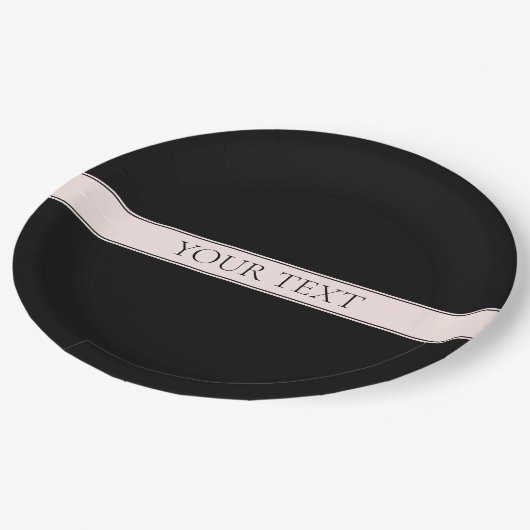 Hellrosa Rosa Streifen und eleganter bearbeitbarer Pappteller (Schrägansicht)