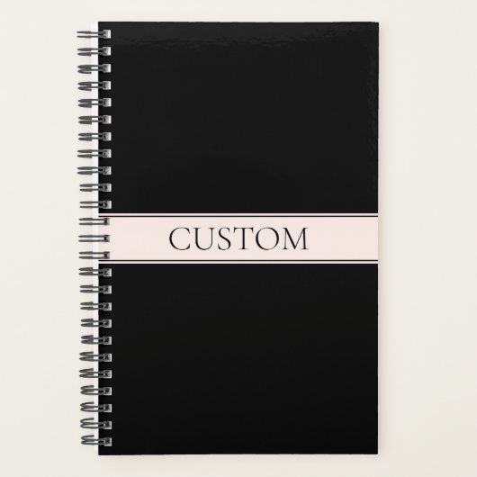 Hellrosa Rosa Streifen und eleganter bearbeitbarer Planer (Vorderseite)