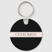 Hellrosa Rosa Streifen und eleganter bearbeitbarer Schlüsselanhänger (Vorderseite)