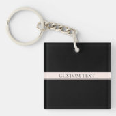 Hellrosa Rosa Streifen und eleganter bearbeitbarer Schlüsselanhänger (Vorderseite)