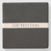 Hellrosa Rosa Streifen und eleganter bearbeitbarer Steinuntersetzer (Vorderseite)