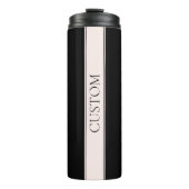 Hellrosa Rosa Streifen und eleganter bearbeitbarer Thermosbecher (Vorderseite)