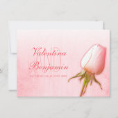 Hellrosa Rose Bud Hochzeit Einladungen (Vorderseite)