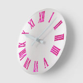 Hellrosa Rose Glitzer Grau Silber Minimal Schwarz Runde Wanduhr (Winkel)