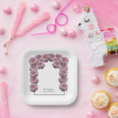 Hellrosa Rose Hochzeit Pappteller (Party)