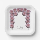 Hellrosa Rose Hochzeit Pappteller (Vorderseite)