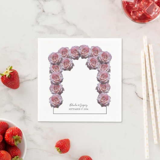 Hellrosa Rose Hochzeit Serviette (Beispiel)