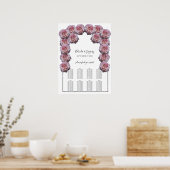 Hellrosa Rose Hochzeitstabelle Poster (Küche)