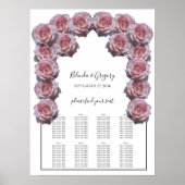 Hellrosa Rose Hochzeitstabelle Poster (Vorne)