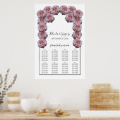 Hellrosa Rose Hochzeitstabelle Poster (Küche)