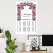 Hellrosa Rose Hochzeitstabelle Poster (Heimbüro)