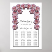 Hellrosa Rose Hochzeitstabelle Poster (Vorne)