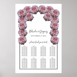 Hellrosa Rose Hochzeitstabelle Poster