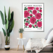 Hellrosa Rose im Blumenmarkt Juni Blume Poster
