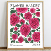 Hellrosa Rose im Blumenmarkt Juni Blume Poster