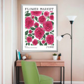 Hellrosa Rose im Blumenmarkt Juni Blume Poster