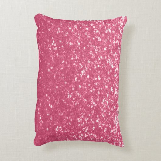 Hellrosa Rose Imitate Glitzern Glitzer Dekokissen (Rückseite(Vertikal))