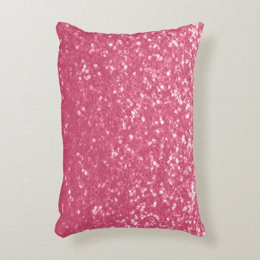 Hellrosa Rose Imitate Glitzern Glitzer Dekokissen (Vorderseite(Vertikal))