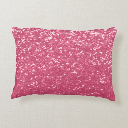 Hellrosa Rose Imitate Glitzern Glitzer Dekokissen (Rückseite)