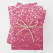 Hellrosa Rose Imitate Glitzern Glitzer Geschenkpapier Set (Beispiel)