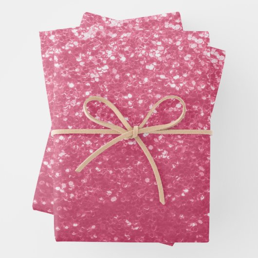 Hellrosa Rose Imitate Glitzern Glitzer Geschenkpapier Set (Beispiel)