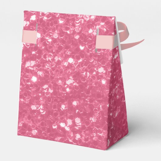 Hellrosa Rose Imitate Glitzern Glitzer Geschenkschachtel (Rückseite)