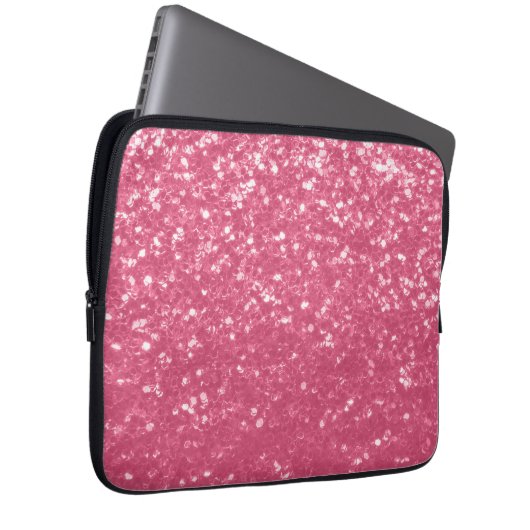 Hellrosa Rose Imitate Glitzern Glitzer Laptopschutzhülle (Vorne Rechts)