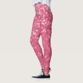 Hellrosa Rose Imitate Glitzern Glitzer Leggings (Links)