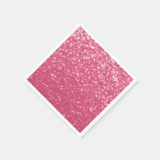Hellrosa Rose Imitate Glitzern Glitzer Serviette (Ecke)