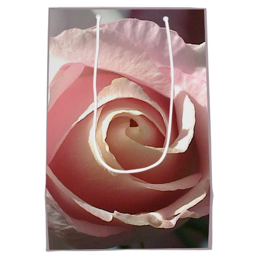 Hellrosa Rose Mittlere Geschenktüte (Rückseite)