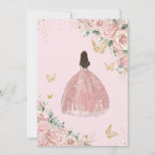 Hellrosa Rose Quinceanera Sweet 16 Einladung (Rückseite)