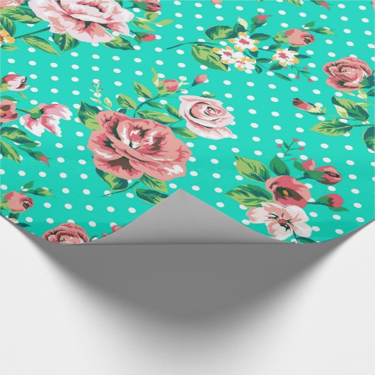 Hellrosa Rose und Buckel Geschenkpapier (Ecke)