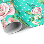 Hellrosa Rose und Buckel Geschenkpapier (Rolleneckpunkt)