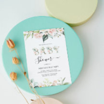 Hellrosa Rosen Florale Buchstaben Baby Shower Einl