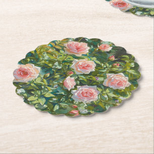 Hellrosa Rosen Garten Blumen Untersetzer