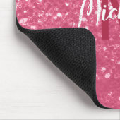 Hellrosa Rosen-Imitat-Sparkles-Glitter-Monogramm Mousepad (Ecke)