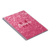 Hellrosa Rosen-Imitat-Sparkles-Glitter-Monogramm Notizblock (Rechte Seite)