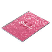 Hellrosa Rosen-Imitat-Sparkles-Glitter-Monogramm Notizblock (Linke Seite)