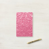 Hellrosa Rosen-Imitat-Sparkles Glitter Post-it Klebezettel (Auf Schreibtisch)