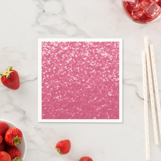 Hellrosa Rosen-Imitat-Sparkles Glitter Serviette (Beispiel)