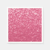 Hellrosa Rosen-Imitat-Sparkles Glitter Serviette (Vorderseite)